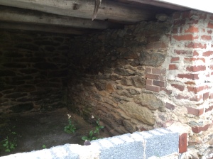 This is the south side foundation wall under annex